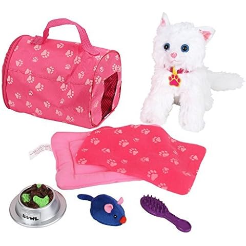Click n' Play 8 piece Doll Kitten Set and Accessories. Perfect For 18 inch American Girl Dolls Cover
