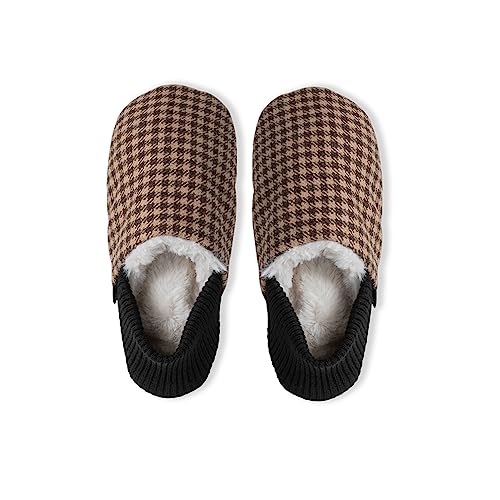 Kolo Tweed House Shoes, Faux Fur Lining, Genuine Leather Suede Sole3