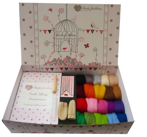 heidifeathers Boxed Needle Felting Starter Kit (Variety Mix)