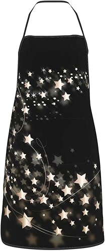 Delantal con purpurina, delantales de cocina para hombres y mujeres, delantal de cocina delantal de chef delantal de jardín ajustable con 2 bolsillos