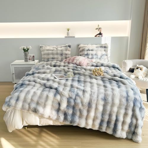 GKXLH Soft Fluffy Blanket, Fuzzy Throw Blanket for Couch Plush Rabbit Faux Fur Blanket - Image 2