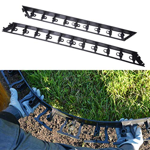GARDENIX Bordura para césped, Bordes de bancal, Bordes de césped, adoquines, con 3 Clavos por Metro (Borde de césped 90° (55 mm x 80 mm), 8 Metros)
