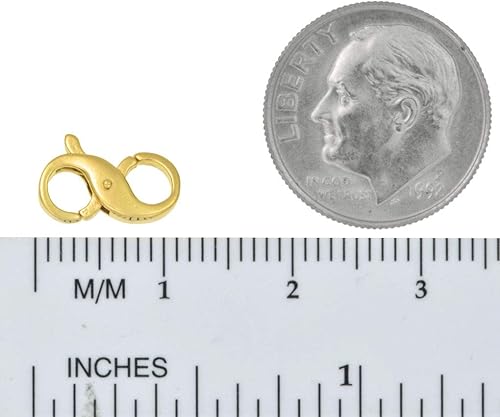 Miniatura 4 de Mini plata de ley de 14 quilates GP de doble apertura chapado en oro de 1 micra, cierre infinito de 0.433in x 0.197in, muy pequeño