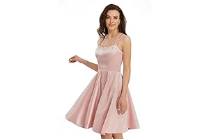 New Arrival! Homecoming Dresses for Teens Knee Length Spaghetti Strap with Pockets...