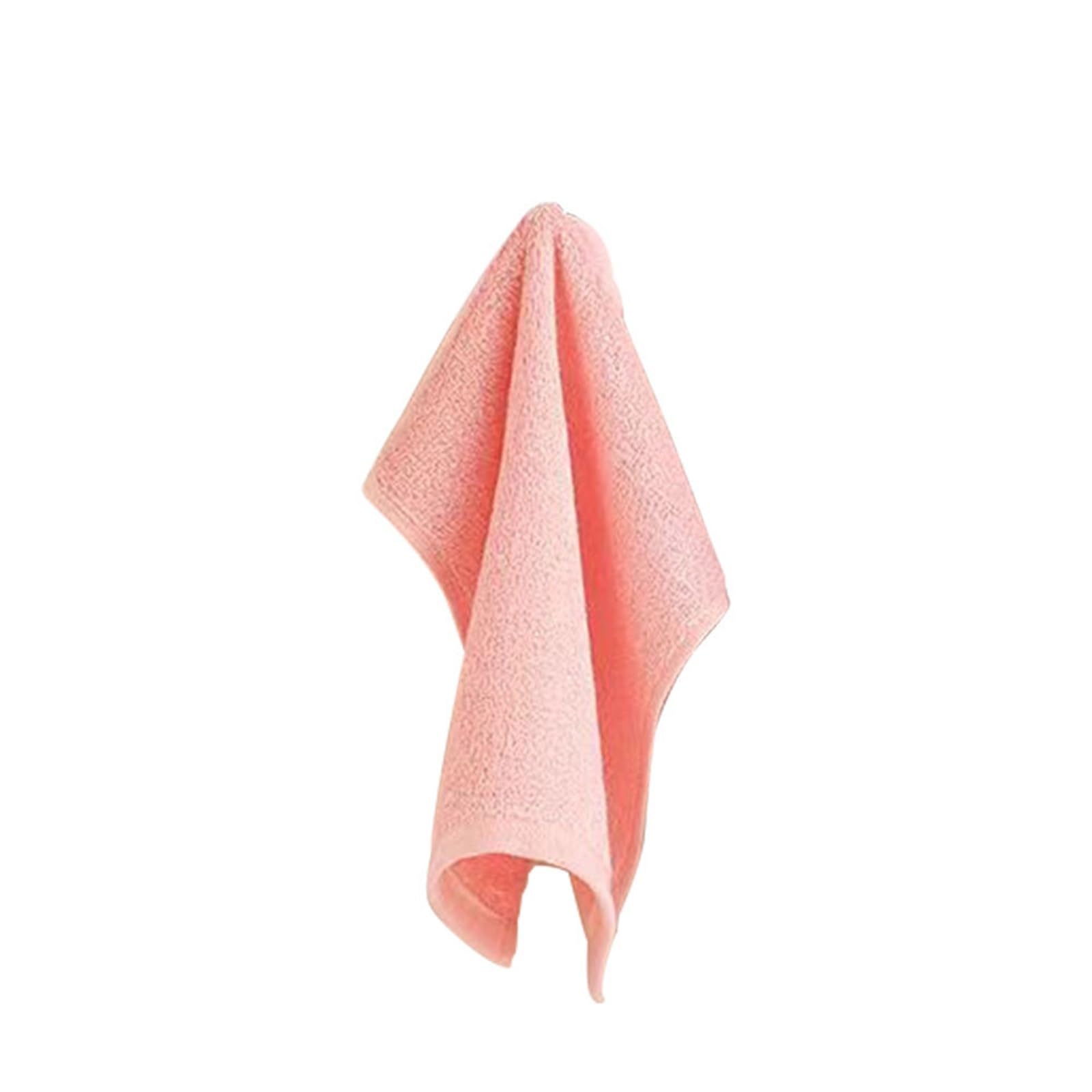 FGUJSUR Hand Towels 2pcs 25x25CM Square Towel Fiber Hanging Loop Small Washcloth Bathroom Towels(Pink)