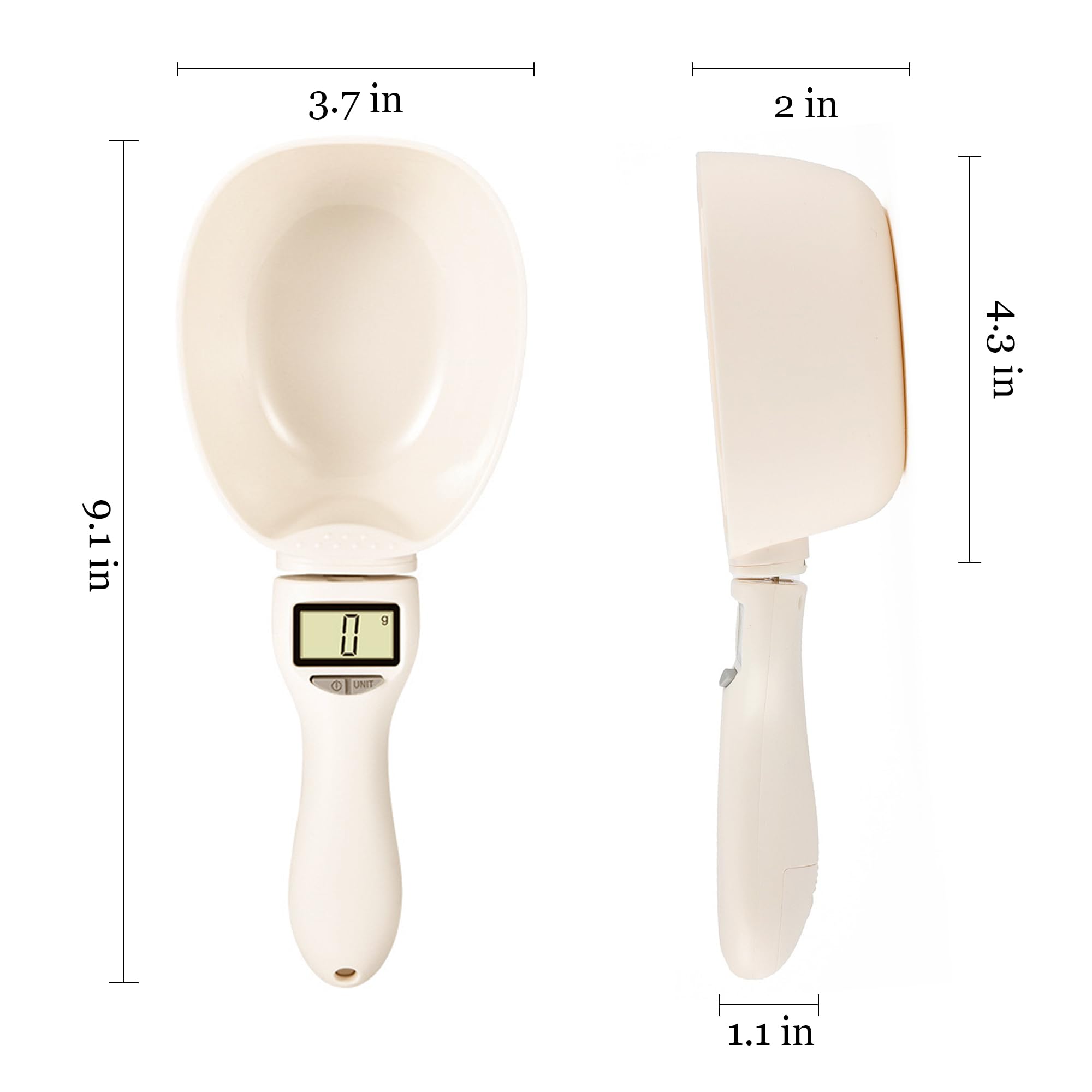 Bokynu Digital Measuring Scoop Scale?All-in-One Food Measuring Spoon Scale for Dogs, Accurate Grams Measuring Cup, Handheld Food Scale