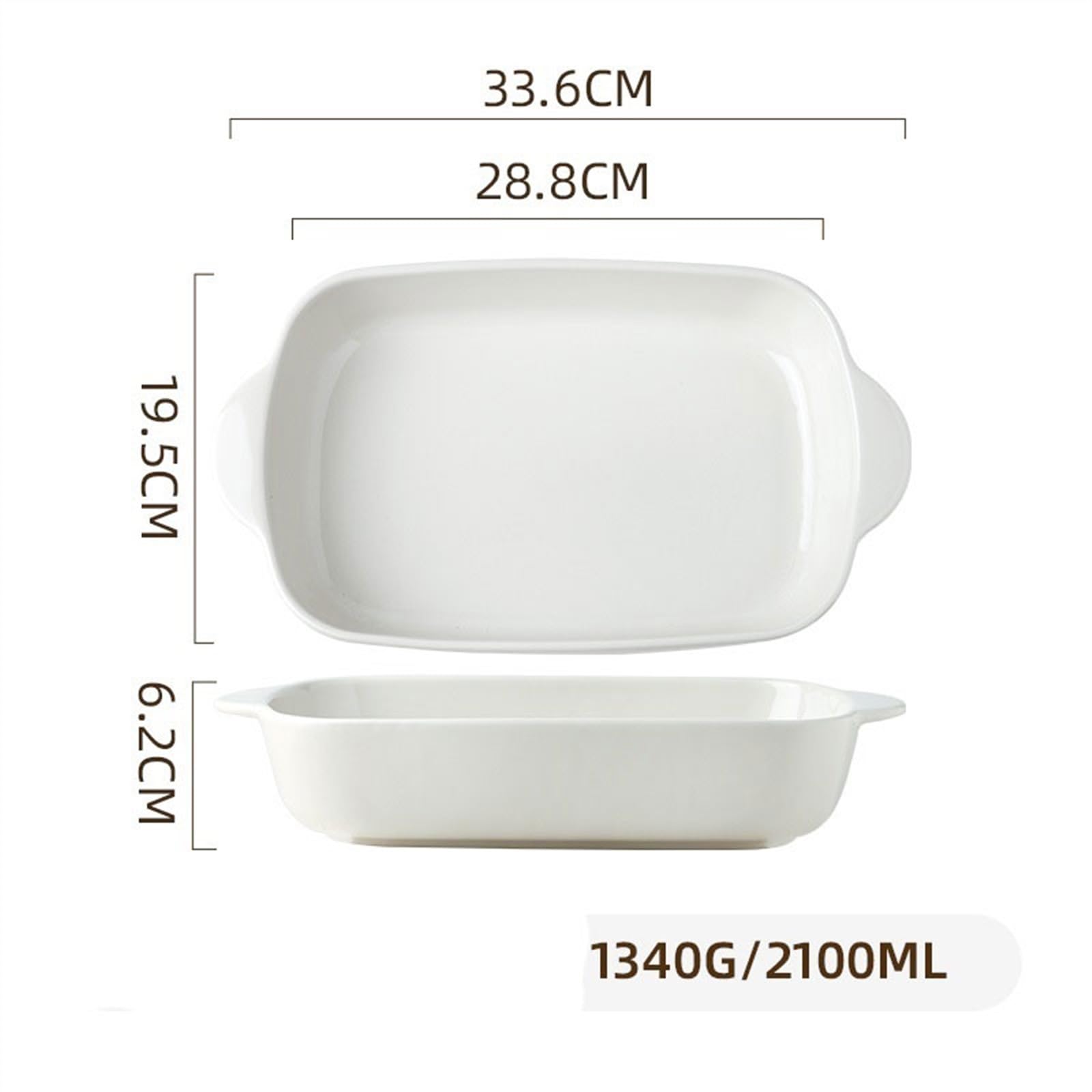 Fuentes Horno Bandeja for hornear arroz al horno con queso, utensilios especiales for horno, cuenco de cerámica, plato Rectangular for microondas de doble oreja Fuente Lasaña(Red,11inches)