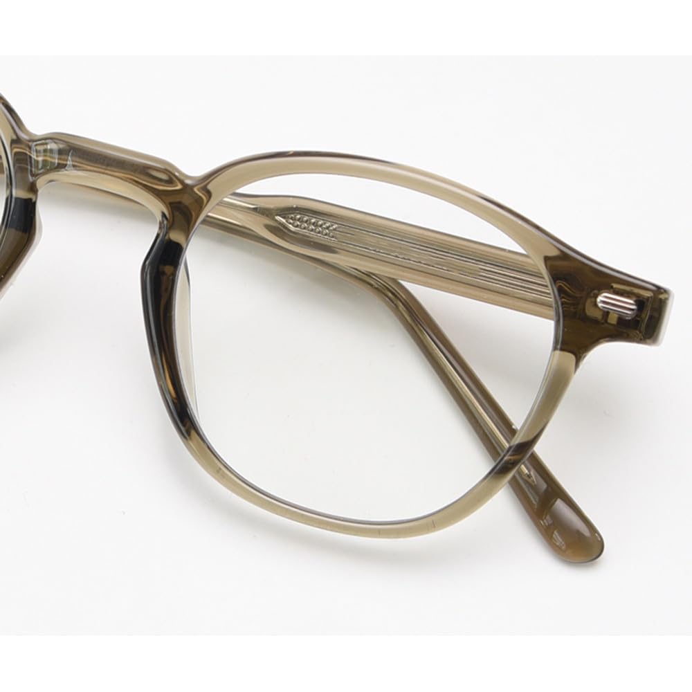 okulary damskie retro owalne okulary przezroczyste kwadratowe oprawki dla mężczyzn zielono-brązowe octanowe