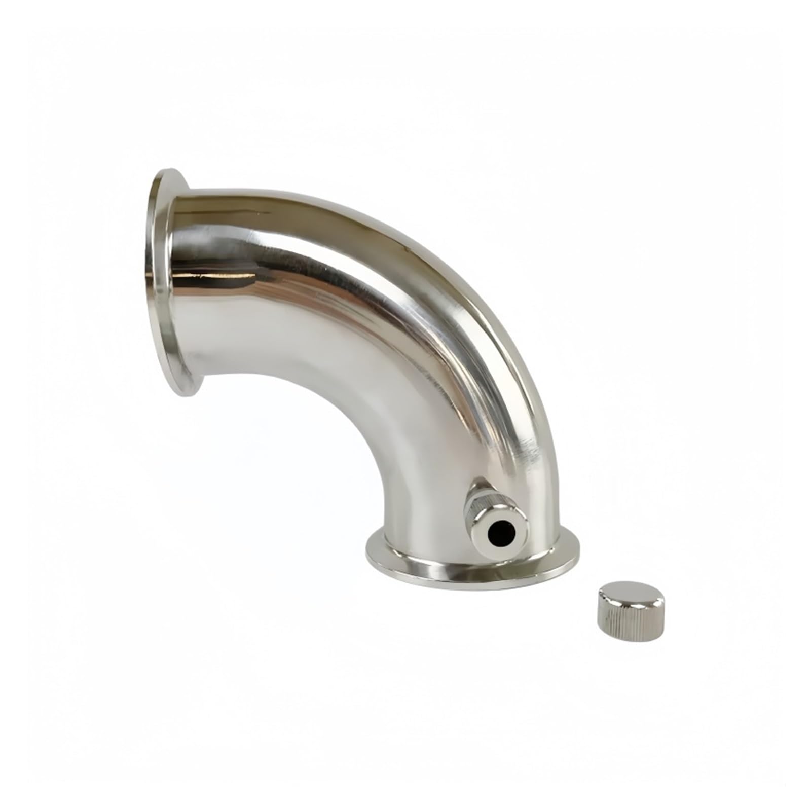 Hkvtvcypya Without Thermometer 304 Stainless Steel 2" (51Mm) Od64mm 90-Degree Tri-Clamp