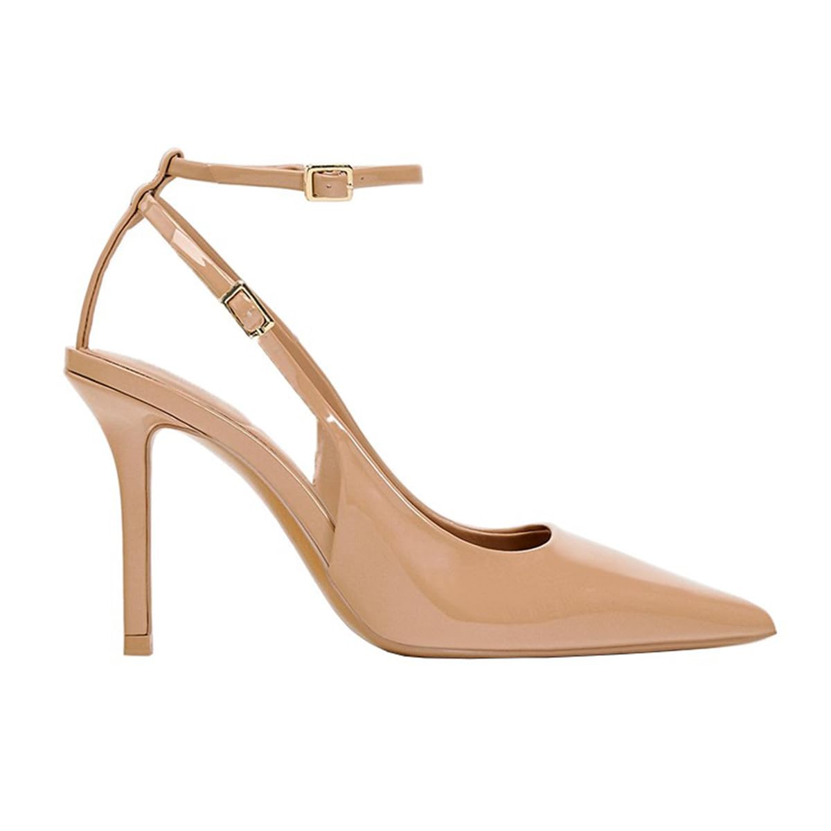 Aibeyrei Women's Fabric Slingback High Heel Pump Bow Detail On The Front Elastic Strap Around The Back Pointed Toe Wedding Party Office Dance Shoes