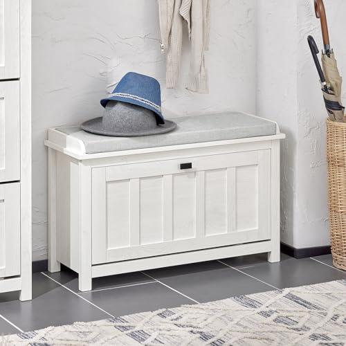 Haotian Shoe Storage Bench Entryway, Shoe Cabinet Bench Hallway, Small Shoe Rack with Flip-Drawer...