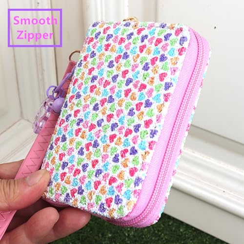 Image of AACKS Flower Wallets with Strap Little Girls Flower Coin Pouch Small Cute Wallet for Teen Girls with Coin Pocket Cherry Fruit Wallet