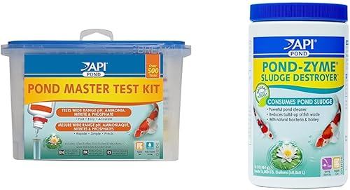 API Kit de prueba de agua de estanque (prueba 500) y limpiador de estanques con bacterias naturales y cebada