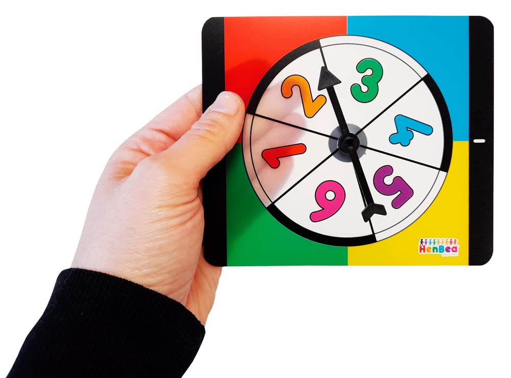 HenBea Pack De 4 Ruletas De Plástico – Para Juegos De Números Y Colores, Medida 11.5x11.5 Cm, Multiusos Para Fiestas Y Aula