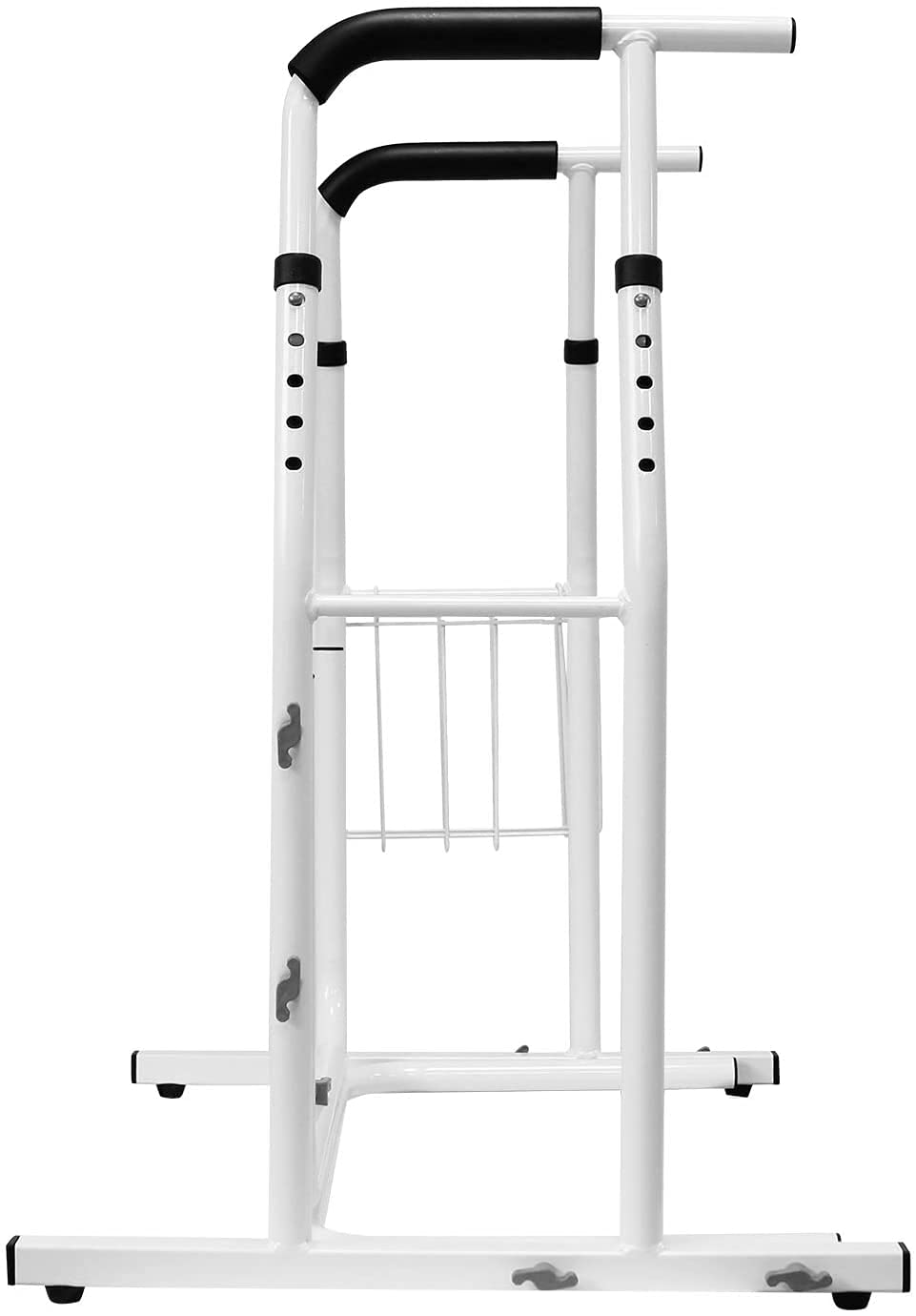 YUENFONG Supporto per Toilet Altezza regolabile telaio di WC con cesto di stoccaggio, caricabile fino a 200 kg, bianco
