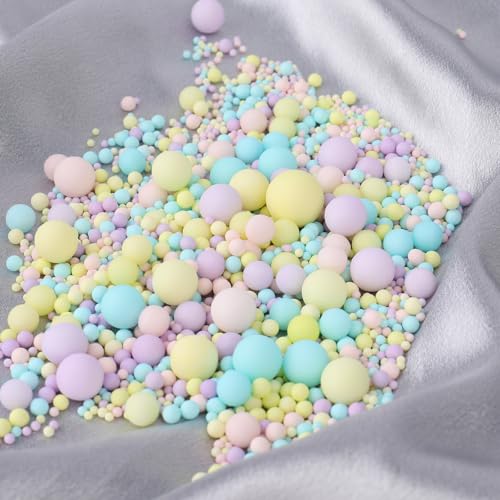 Image of Pastel Pearl Sprinkles for Cake Decorating, 4 Sizes Sugar 130g /4.6oz, Cupcake, Ice Cream, Donuts, Macaron Toppings Supplies (2mm, 4mm, 7mm, 1cm)