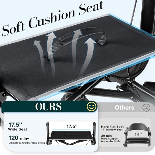 Image of Foldable Rollator Walkers for Seniors with Seat and Backrest