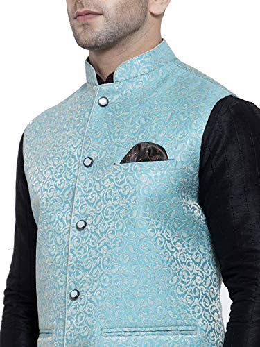 Image of Badoliya & Sons Men's Brocade Zari Nehru Jacket /Waist Coat