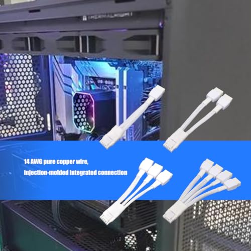 Cable 12VHPWR 8 pines a 16 pines blanco soluciona gestión de cables GPU 600W 2