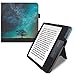 Produktbild kwmobile Flip Cover kompatibel mit Kobo Libra H2O - Hülle mit Handschlaufe Galaxie Baum Wiese Blau Grau Schwarz