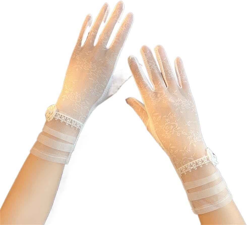 Gloves Women's Thin Lace Stretch Touch Screen Breathable Driving Ice Silk Long