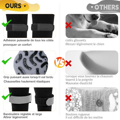 Antirutschsocken Hund Katzen der Hundebeschützer Dog Shoes Booties Hunde Hitzeschutz Hundestiefel Socken Antirutsch Hundesocken für Kleine Leckschutz Pfote Schuhe Urlaub Zubehör Hundebekleidung(XS)