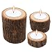 AOMO Tea Light Candle Holders Personalized Wooden Candle Holder for Rustic Wedding Party Birthday Holiday (Candle Holders(3 Packs))