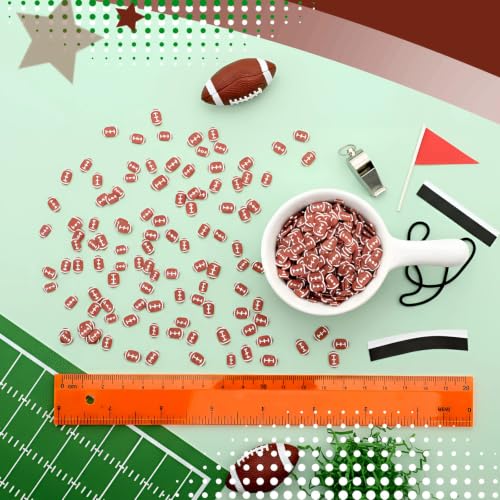 Image of Weysat 30g Mini Football Polymer Clay Slices 0.2 Inch Tiny Clay Football Pieces Sports Sprinkles Ball Confetti for Clips Nail Art DIY Craft Party Decoration Favors for Team Sports Lover