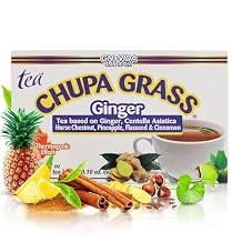 New Improved Formula Tea CHUPA Grass - Tea Based Ginger, Gotu Kola & Cinammon & Te CHUPA Panza Jengibre 30 Tea Bags/0.10 oz Each