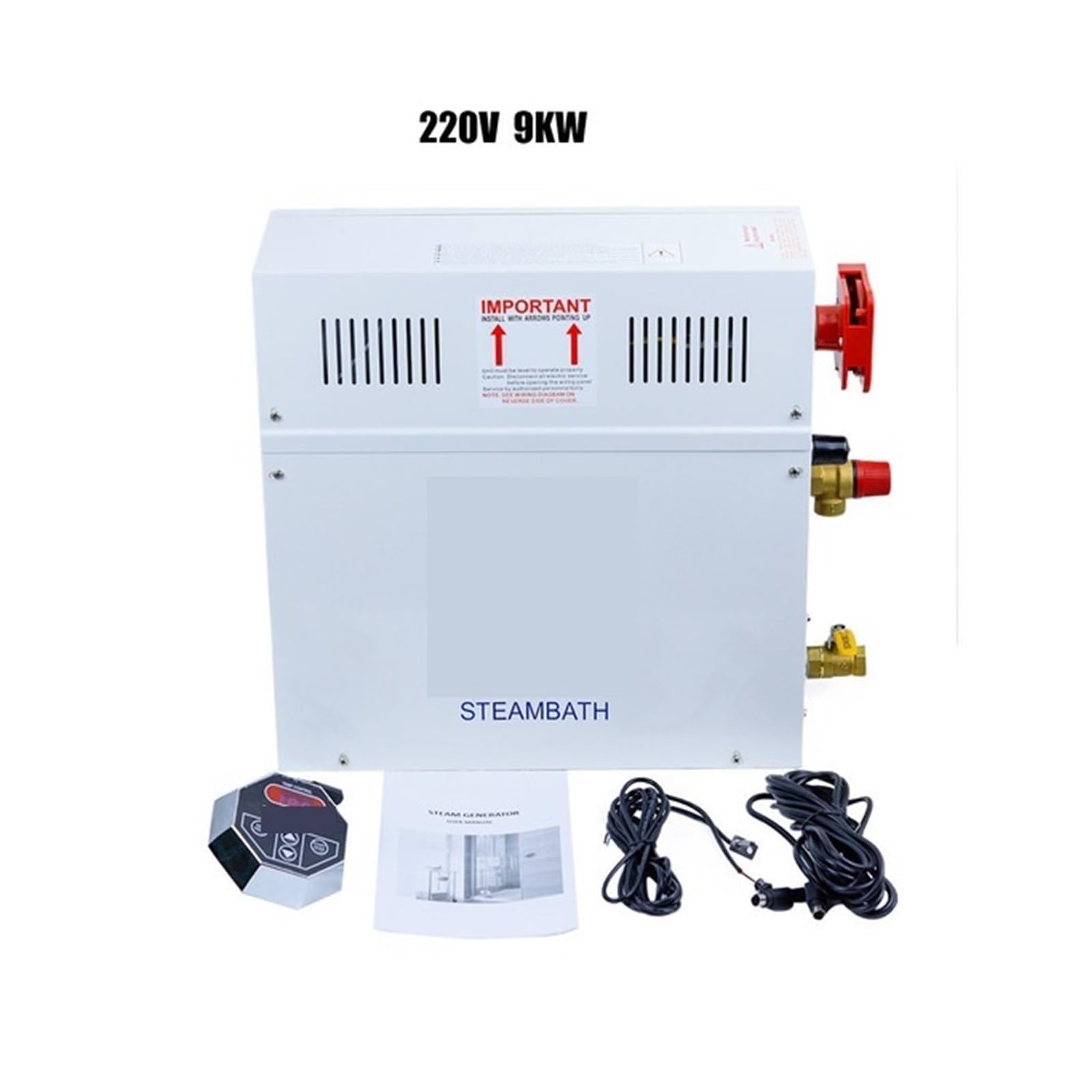 Saunaofen Elektrischer Saunaofen, 9 KW 380V Begasungsmaschine Sauna Dampferzeur for Heimsauna SPA Begasungsmaschine mit digitaler Steuerung Dampfbad-Saunaofen (Color : 1 UK, Size : A)