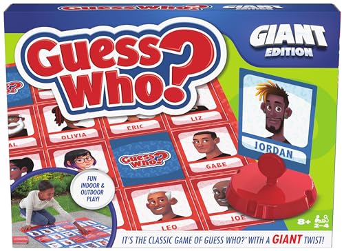 Spin Master Games, Guess Who? Giant Edition, Family Game for Indoor & Outdoor Fun with Big Oversized Board, for Family and Kids, 2-4 Players, Ages 6 & Up