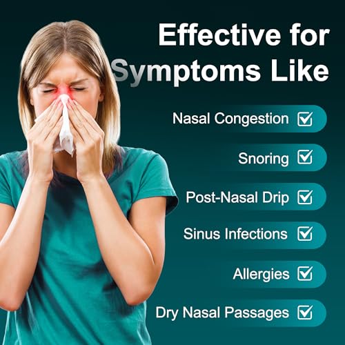 MAOEVER 300ML Neti Pot Sinus Rinse Kit for Adults & Kids - Includes 30 Salt Packets & Thermometer - BPA Free (Green)