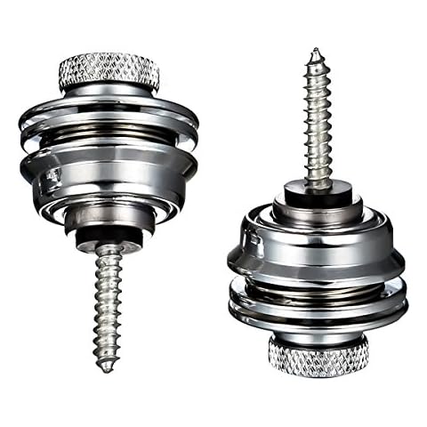 Guitar Strap Locks, PYHOT Security Straplocks/Locking Buttons for Electric/Semi/Acoustic/Bass Silver (2 Pack) Cover