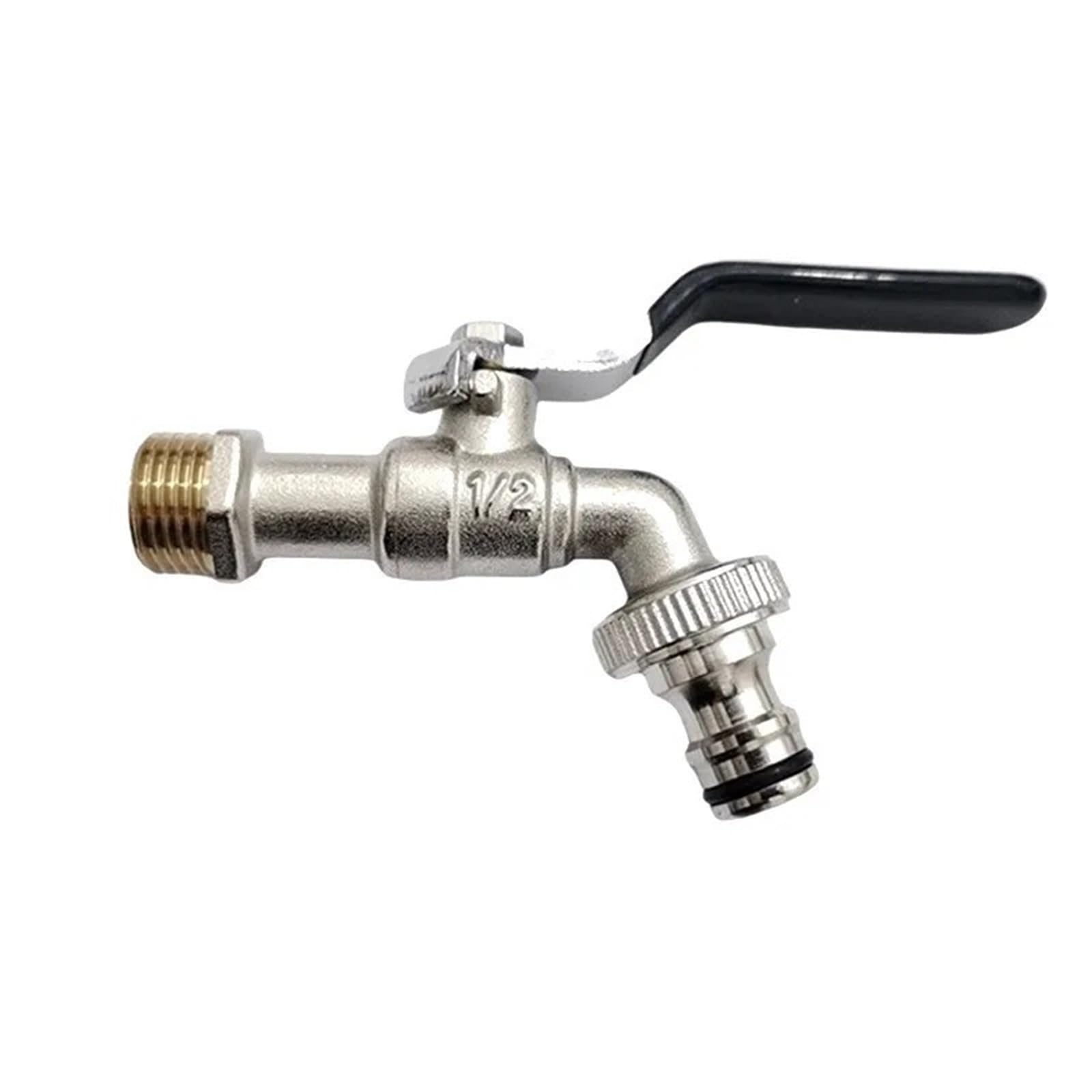 Zrhwspd Dn20 Black Handle Outside Garden Tap Garden Outdoor Bibcock Faucet Dn15 Dn20, Anti-Freeze, Dual Control Copper For Washing Machine And Kitchen Sink