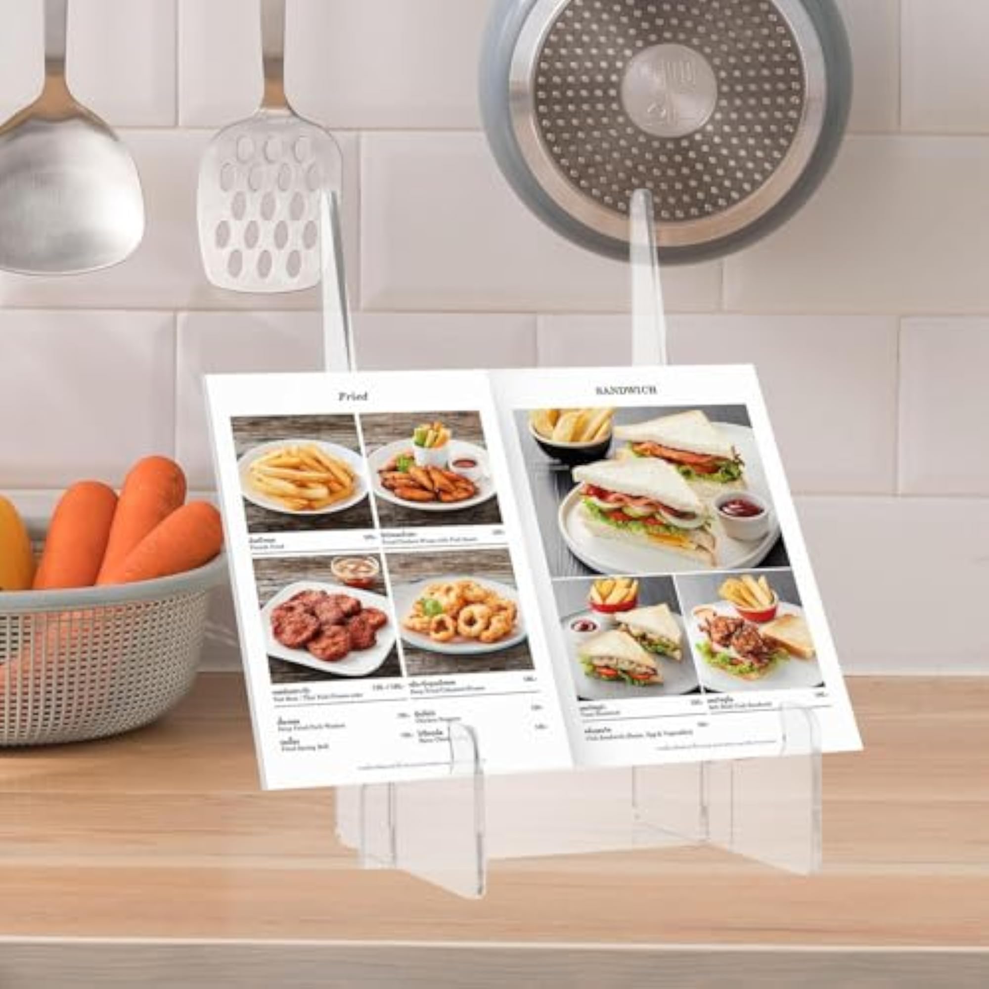 Acrylic Cookbook Holder Stand Clear for Tabletop