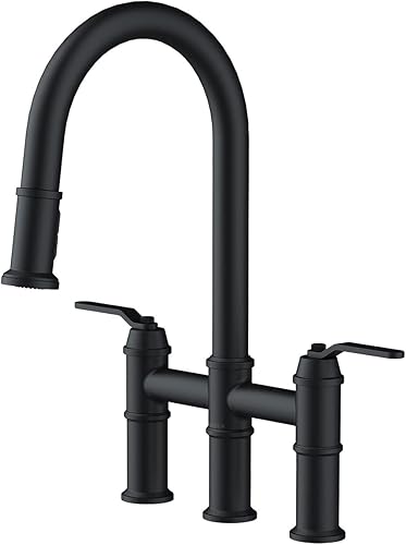 Miniatura 2 de Kinzie 2H Bridge Grifo de cocina extraíble 1.75gpm negro satinado