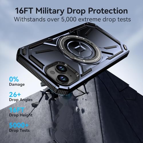 Coque iPhone 15 Plus avec anneau support en métal compatible charge sans fil - 3