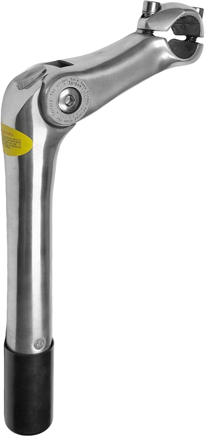Quill Stem 22.2/25.4mm Adjustable Bike Stem Alum Alloy 180*110 mm | Silver Bike Quill Stem for Mountain Bike Road Bike Commuter Bike,Adjustable Angle(0-90°）