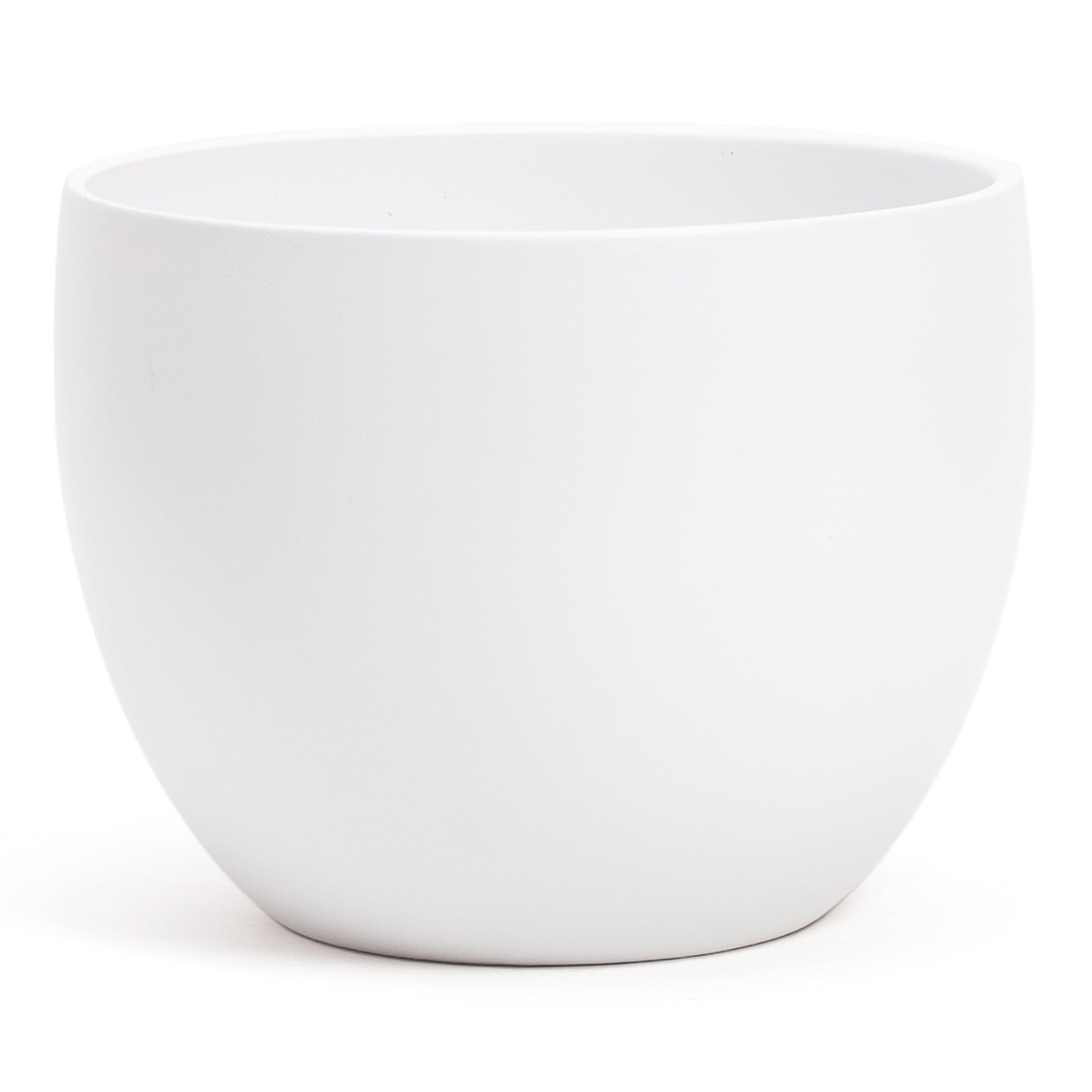 Elegant Terracotta Bowl Pot | Matt White | Indoor or Outdoor | D.17 cm – H.13 cm | Modern Decorative Vase for Plants, Flowers, Succulents, Orchid, Sansevieria. (1x - Ø 17 cm - White)