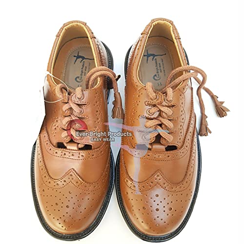 Leather Ghillie Brogue Kilt Shoes Traditional Scottish Piper and Highland Outfit Wedding Shoes UK Size 6-13