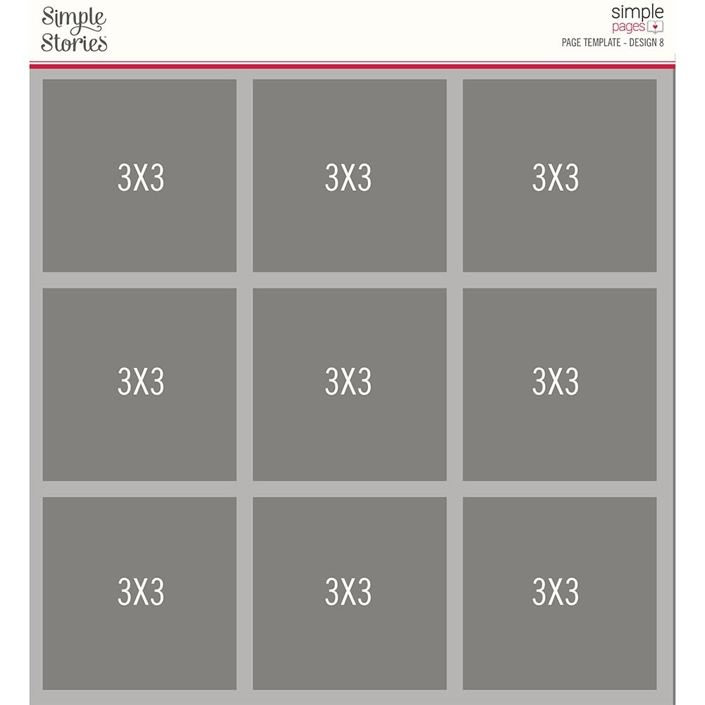 SIMPLE STORIES Simple Page Template-(1) 9-3"X3", Multicolor