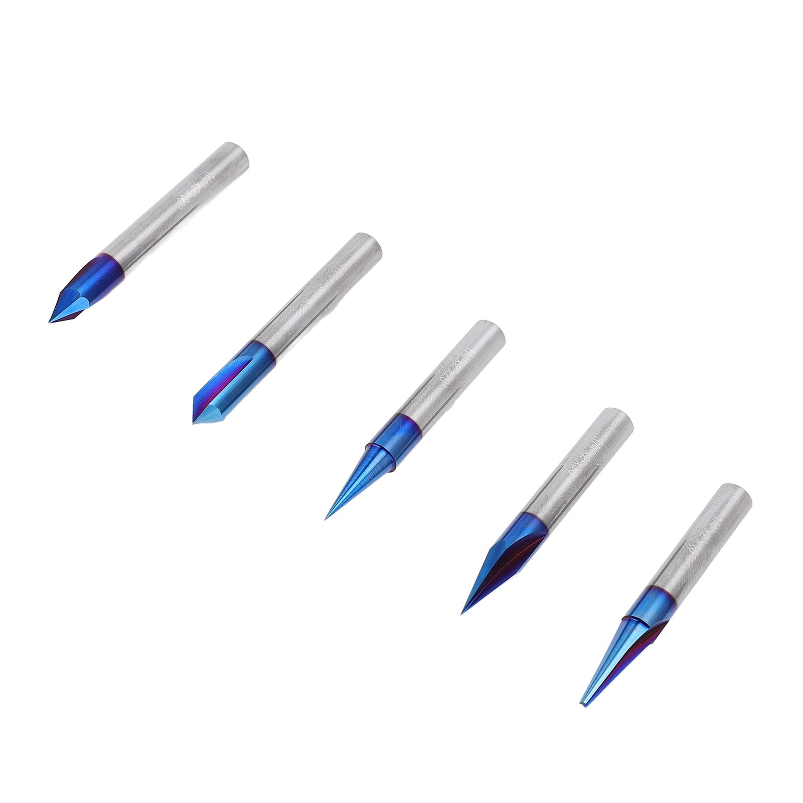 Frezy CNC, 5 Opcji Kątowych 15 20 30 60 90 Stopni Stop Premium 1 4-calowe Frezy z Chwytem CNC z Zestawem 5 Sztuk do Sklejki Drewnianej MDF