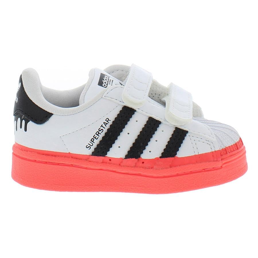 adidas Originals Baby Girl's Superstar CF (Toddler) White/Black/Turbo 4 Toddler M