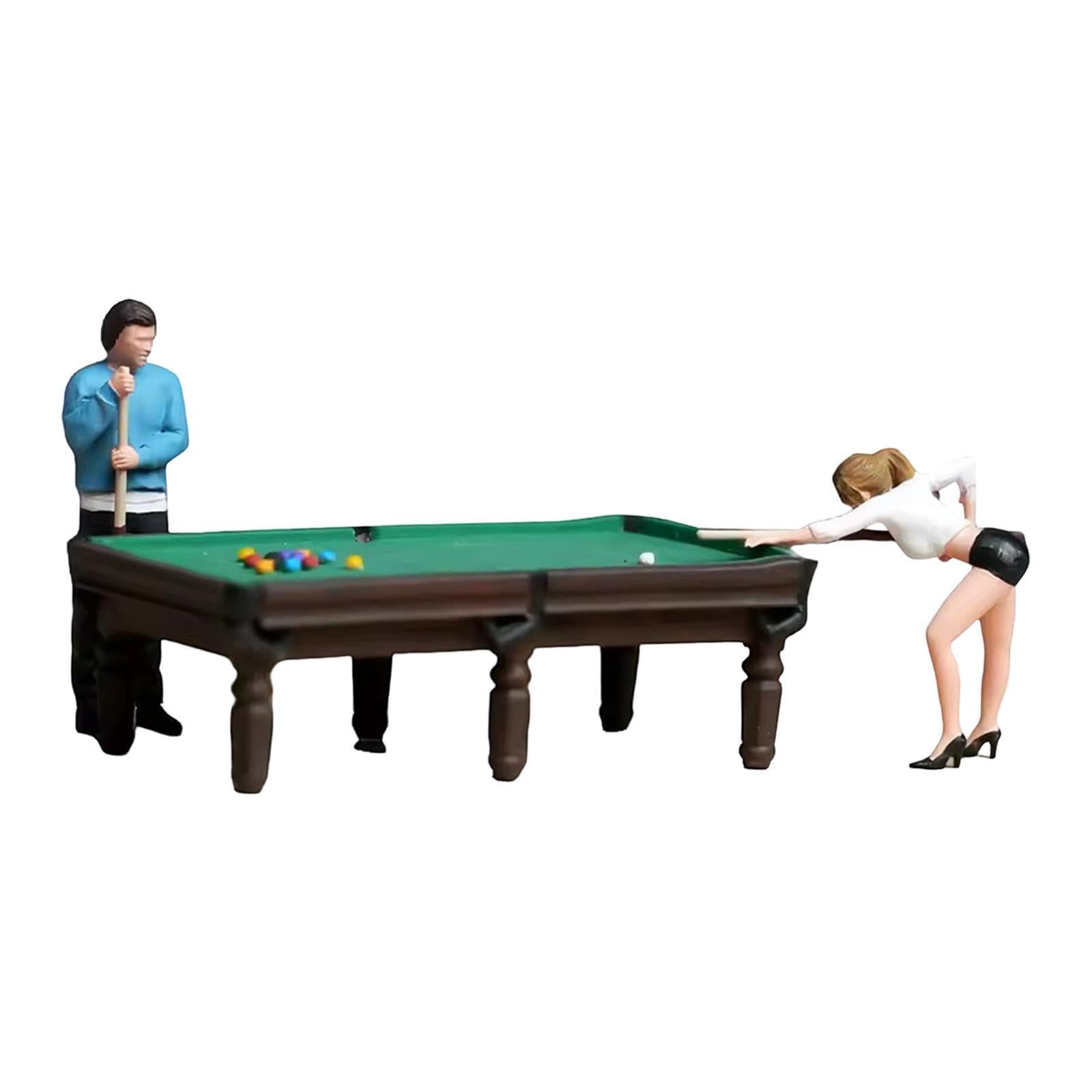 Mini Scena da Biliardo Dipinta a Mano, Modello di Diorama, Decorazione Regalo, Statuette in Miniatura in Resina per Adulti, progetti Fai da Te, Altezza 2.1 Cm