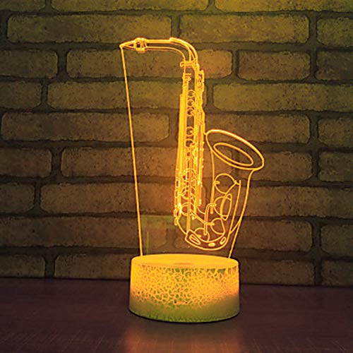 Lámpara de noche 3D saxofón con cambio de color táctil miniatura 5