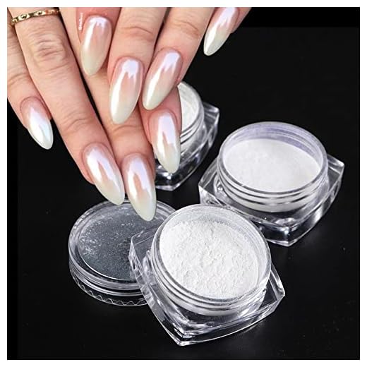 2 Boxes White Pearl Chrome Nail Powder, Mirror Effect Aurora Magic Pearlescent White Nail Powder Pigment, High Gloss Glitter Nail Art, Holographic Ice Aurora Dust Nail Powder for Manicure Decorations