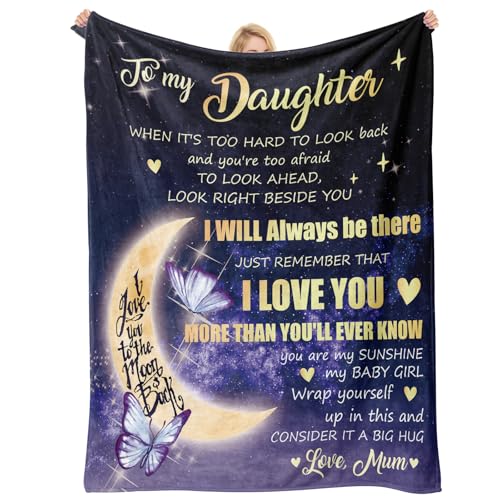Vetbuosa Daughter Gifts from Mum, Daughter Birthday Gifts, Christmas/Graduation/Valentine's Day Gift for Daughter, Daughter Blanket 152x127cm