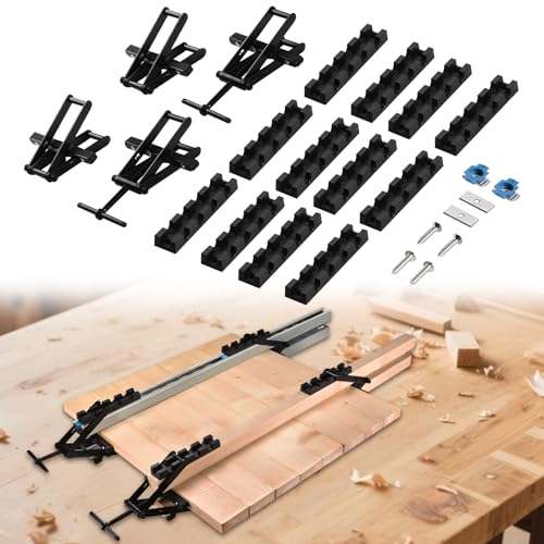 GADFISH Panel Clamps Woodworking Panel Clamp 2 Pack of 4 Way Pressure Clamps Compatible with Two Mounting Methods Suitable for Bonding Tabletops Shelves and Laminate Surfaces(2pc)