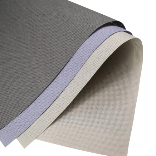 Image of KCS 3 pc of 15 inch x 18 inch(38cmx45cm) 16 Count Cross Stitch Cotton Aida Cloth Needlework Rolled Fabric Box,16CT,Pearl Grey +Light Steel Grey+Dark Grey