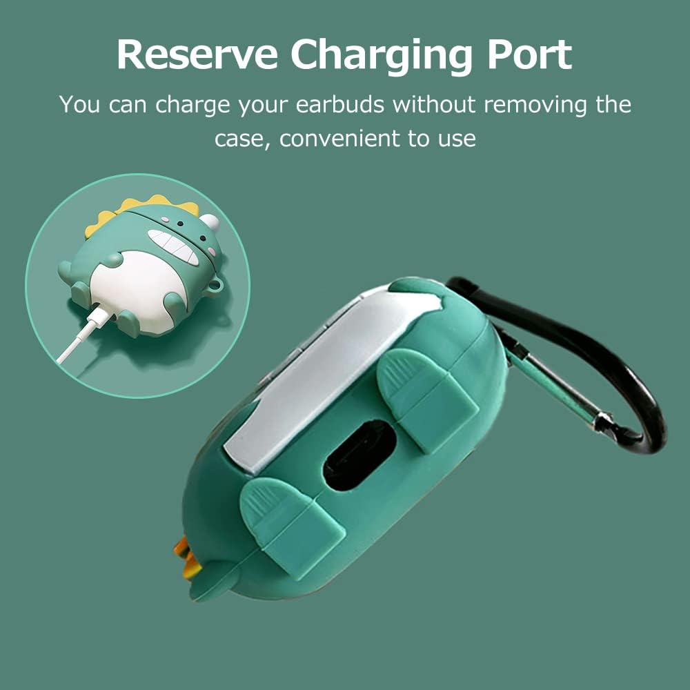 Cute Cartoon Wireless BT Earbuds Protective Case Headphone Storage Case Soft Silicone Shell Compatible with Lenovo LP40 Dinosaur - Image 4